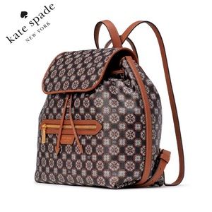 NWT KATE‎ SPADE Spade Flower Monogram Mia Flap Backpack Casual Bag